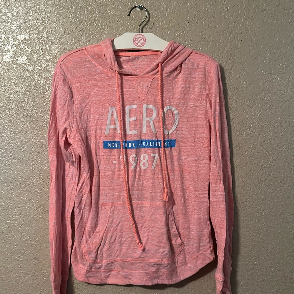 Aeropostale pink medium sweater with hood.